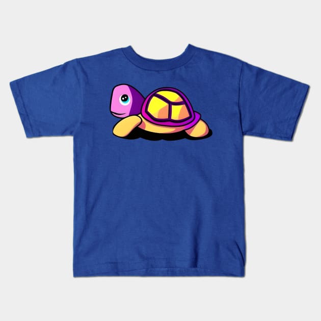 Colorful Turtle Kids T-Shirt by AlienMirror